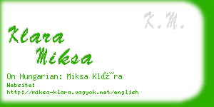 klara miksa business card